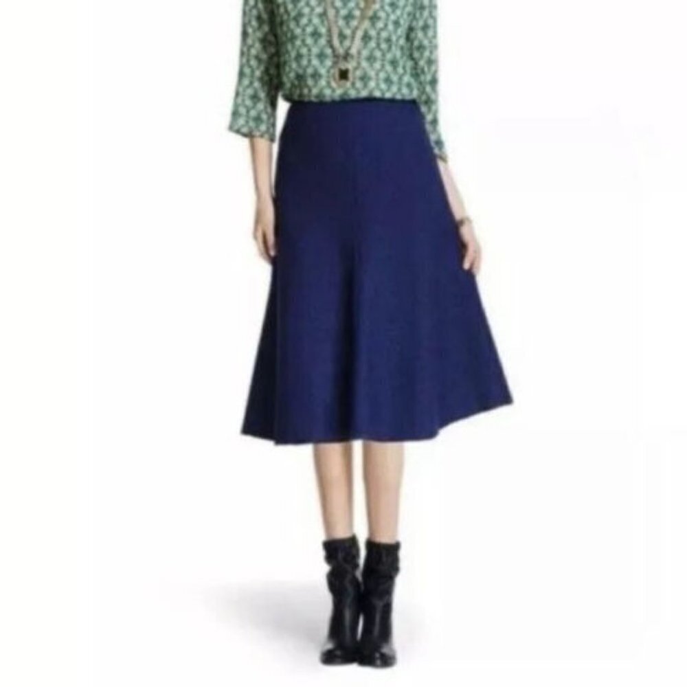 NWT Cabi Patriot Blue Tulip Skirt 3097 Navy Midi Textured Size 4 Retail $109